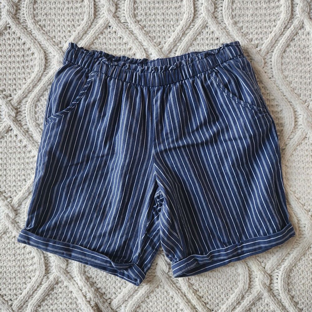 Kids Wonder Nation Elastic Striped Cuffed Shorts w/ pockets – Size 10/12